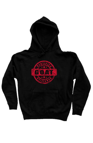 GOAT Stamp Hoody Red on Black