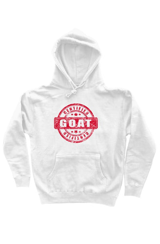 GOAT Stamp Hoody Red on White 