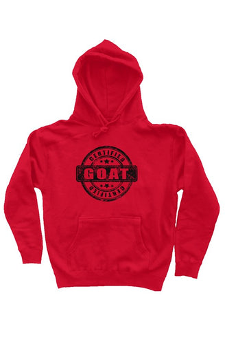 GOAT Stamp Hoody Black on Red