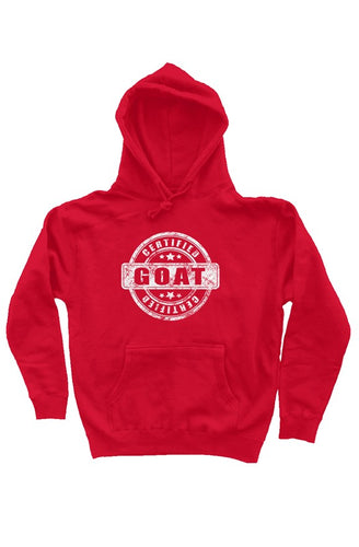 GOAT Stamp Hoody White on Red